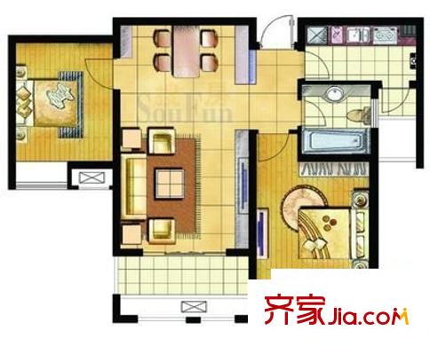 錦寧閣戶型圖戶型圖 2室2廳1衛(wèi)1廚
