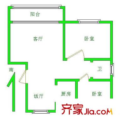 石湖星城 2室 戶型圖