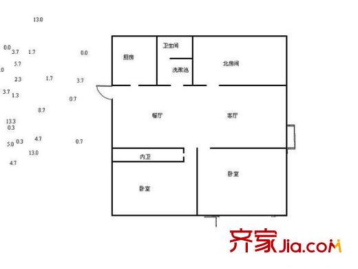 石湖星城 2室 戶型圖
