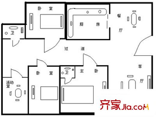 錦寧閣戶型圖戶型圖 4室2廳2衛(wèi)1廚