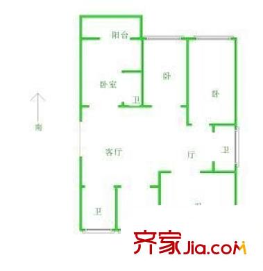 都市E站 4室 戶型圖