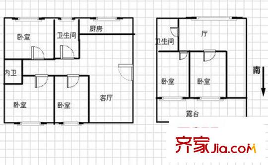 友聯二村戶型圖戶型圖 5室2廳3衛(wèi)1廚
