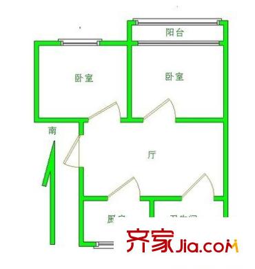 湄長(zhǎng)新村戶型圖戶型圖 2室1廳1衛(wèi)1廚