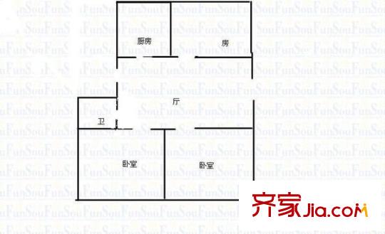 湄長(zhǎng)新村戶型圖戶型圖 3室1廳1衛(wèi)1廚