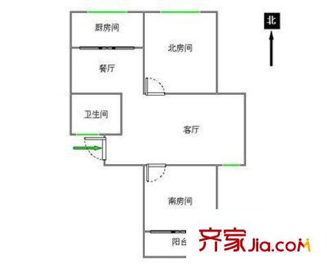 湄長(zhǎng)新村戶型圖戶型圖 2室2廳1衛(wèi)1廚
