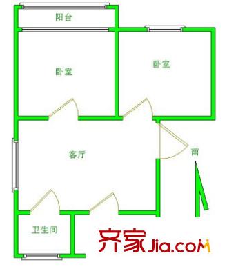 湄長(zhǎng)新村戶型圖戶型圖 2室1廳1衛(wèi)1廚