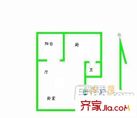 彩香一村戶型圖戶型圖 1室1廳1衛(wèi)1廚