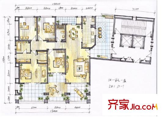 天域二期 4室 戶型圖