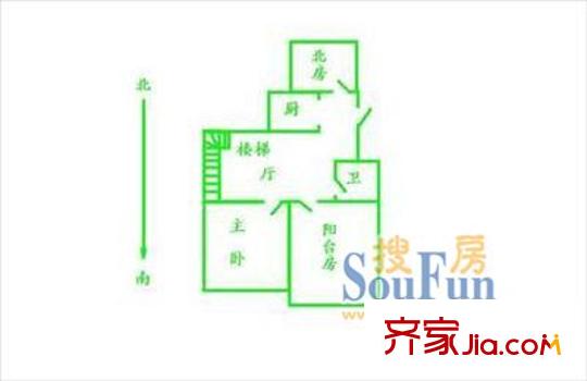 天域二期戶型圖戶型圖 2室1廳1衛(wèi)1廚