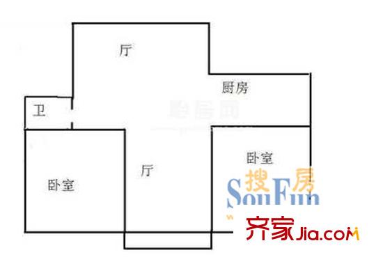 盤(pán)蠡苑戶型圖戶型圖 2室2廳1衛(wèi)1廚