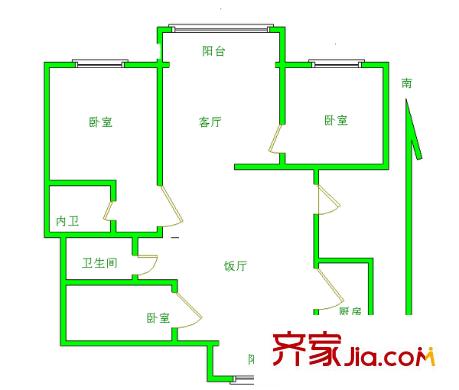 石湖星城 3室 戶型圖