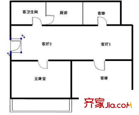 湄長(zhǎng)新村戶型圖戶型圖 3室2廳1衛(wèi)1廚