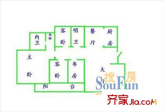 天域二期戶型圖戶型圖 4室2廳2衛(wèi)1廚