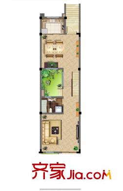 鑫湖坊C戶型 一層 1室1廳1衛(wèi)1廚