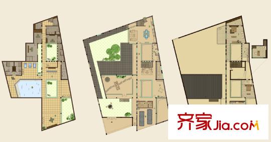 藏蘇九府戶型圖3號別墅戶型圖 3室2廳3衛(wèi)