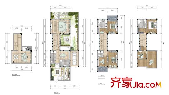 莊子類獨(dú)棟、聯(lián)排別墅C1戶型 5室2廳4衛(wèi)1廚