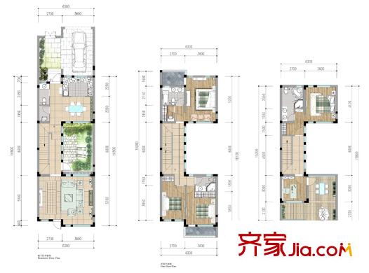 莊子聯(lián)排別墅B2戶型 5室2廳4衛(wèi)1廚