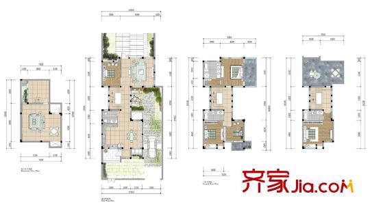 莊子雙拼別墅D1戶型 5室2廳4衛(wèi)1廚