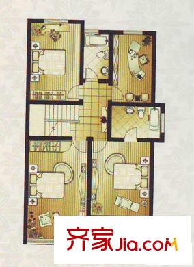 美田富堯山莊戶型圖10、11號(hào)等B戶型二層 5室2廳4衛(wèi)1廚