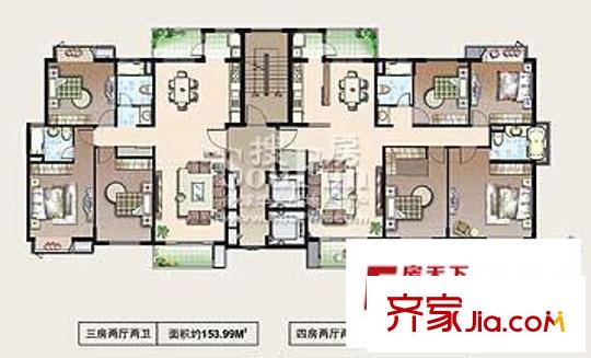 花都藝墅小高層戶型圖（已售完） 3室2廳2衛(wèi)1廚