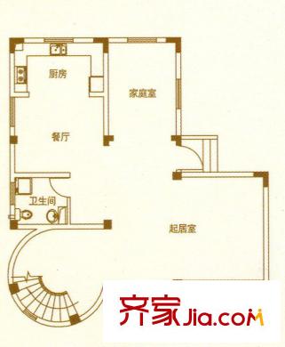 福運(yùn)馬洛卡三期福興莊園H戶型一層 4室3廳3衛(wèi)1廚