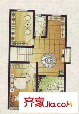 美田富堯山莊戶型圖10、11號等B戶型頂層 5室2廳4衛(wèi)1廚