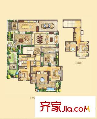 長(zhǎng)泰淀湖觀(guān)園四拼B戶(hù)型 3室2廳4衛(wèi)1廚