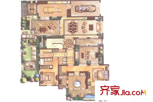 長(zhǎng)泰淀湖觀園聯(lián)排A戶(hù)型 4室2廳3衛(wèi)1廚