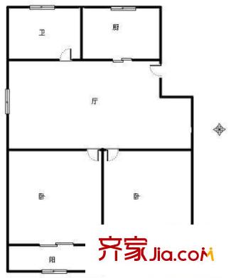 東采蓮巷 2室 戶型圖