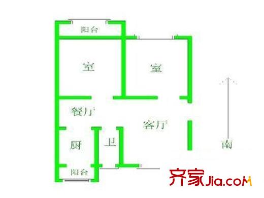 東采蓮巷 2室 戶型圖
