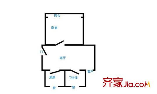 侍其巷 1室 戶型圖