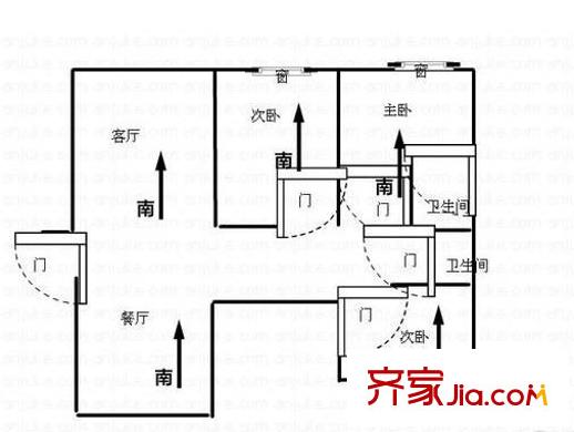 鱸鄉(xiāng)苑戶型圖戶型圖 3室2廳2衛(wèi)1廚