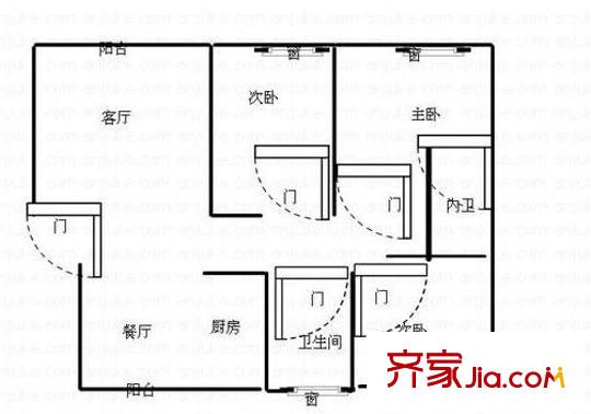 鱸鄉(xiāng)苑戶型圖戶型圖 3室2廳2衛(wèi)1廚