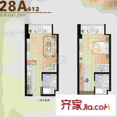 中恒廣場公寓戶型圖戶型圖 1室1廳2衛(wèi)1廚