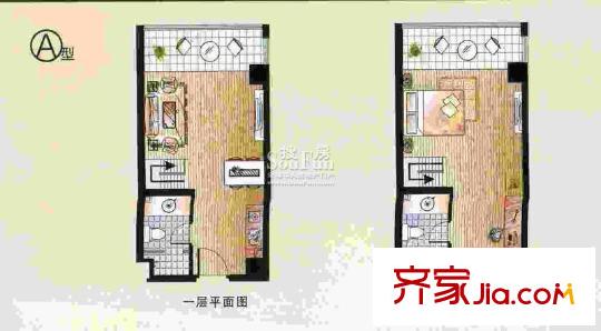 中恒廣場(chǎng)公寓戶型圖戶型圖 1室2廳2衛(wèi)1廚