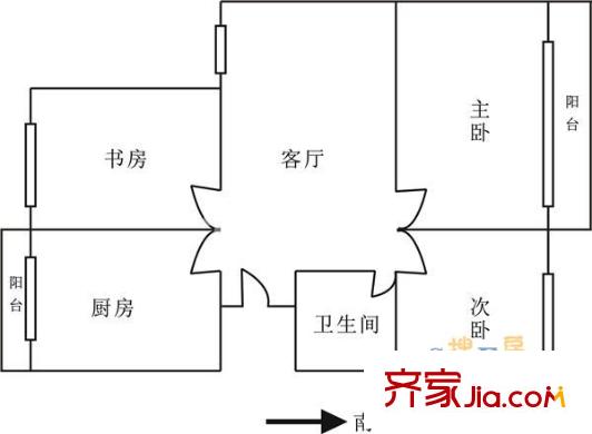 娛樂新村戶型圖戶型圖 3室1廳1衛(wèi)1廚