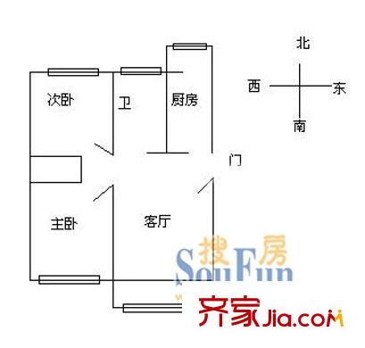 長風(fēng)新村戶型圖戶型圖 2室1廳1衛(wèi)1廚