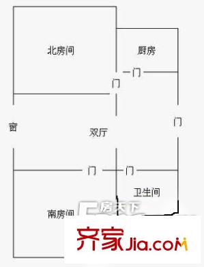 長風新村戶型圖戶型圖 2室1廳1衛(wèi)1廚