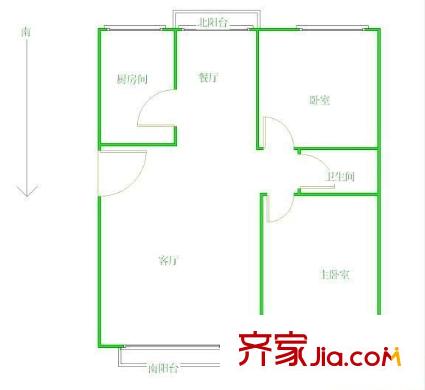 胥口采香一村 3室 戶型圖