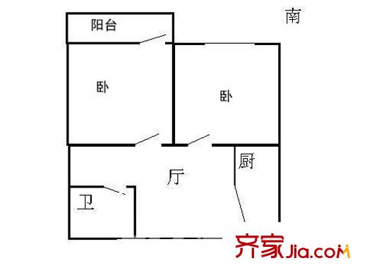 長風(fēng)新村戶型圖 戶型圖 2室1廳1衛(wèi)1廚