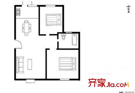 新莊西路小區(qū) 2室 戶型圖