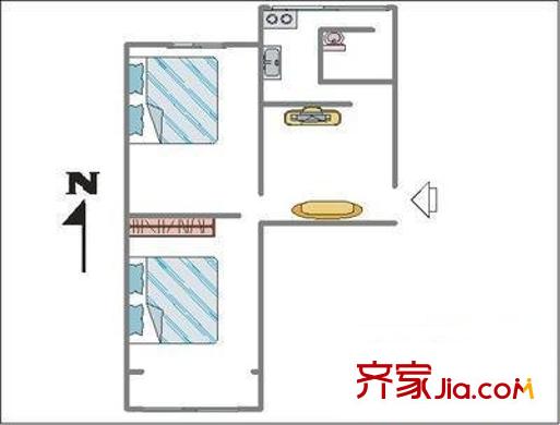 新莊西路小區(qū) 2室 戶型圖