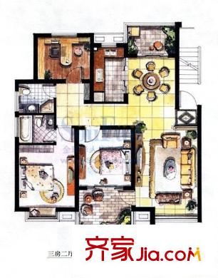 胥口采香一村 3室 戶型圖