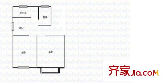 金山浜花園三期戶型圖戶型圖 2室1廳1衛(wèi)1廚