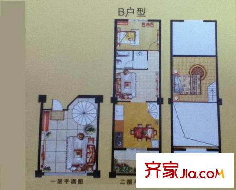 麗致星河戶型圖戶型圖 2室3廳1衛(wèi)1廚