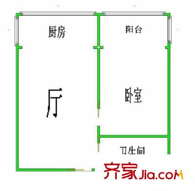 麗致星河戶型圖戶型圖 1室1廳1衛(wèi)1廚