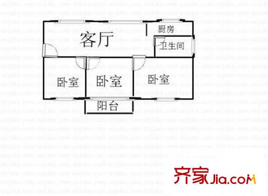 麗水花園戶(hù)型圖戶(hù)型圖 3室1廳1衛(wèi)1廚