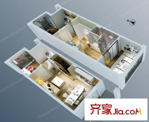 寶隆廣場(chǎng)公寓戶型圖戶型圖 1室1廳1衛(wèi)1廚