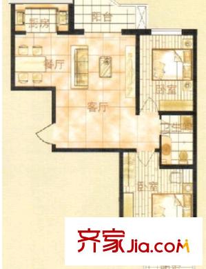 吳淞新村戶型圖戶型圖 2室2廳1衛(wèi)1廚