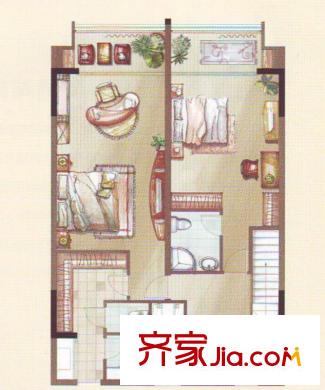 漕湖之星戶型圖一期5#樓公寓標(biāo)準(zhǔn)層C戶型 3室2廳3衛(wèi)1廚